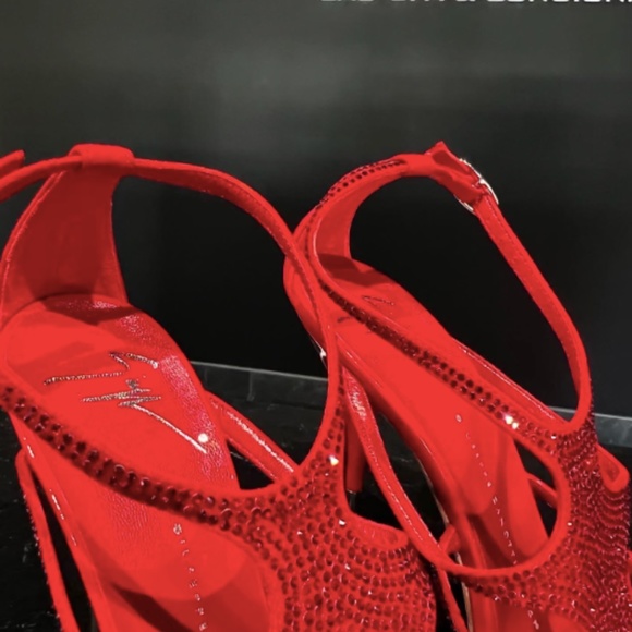 Guiseppe Zanotti Red Sequin Heels - Picture 7 of 8